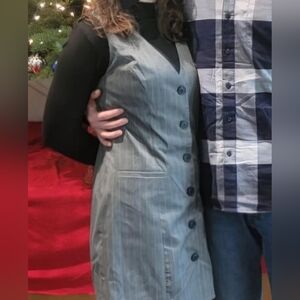 2 for $15 Gray Button-Down Pin Stripe Dress